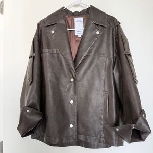 Fabrique Vintage Biker Jacket in Vegan Leather